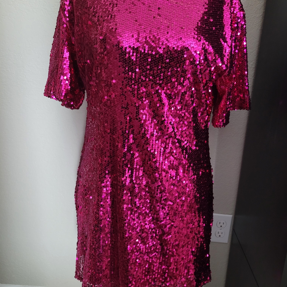 Judith March Fuchsia Sequin Top